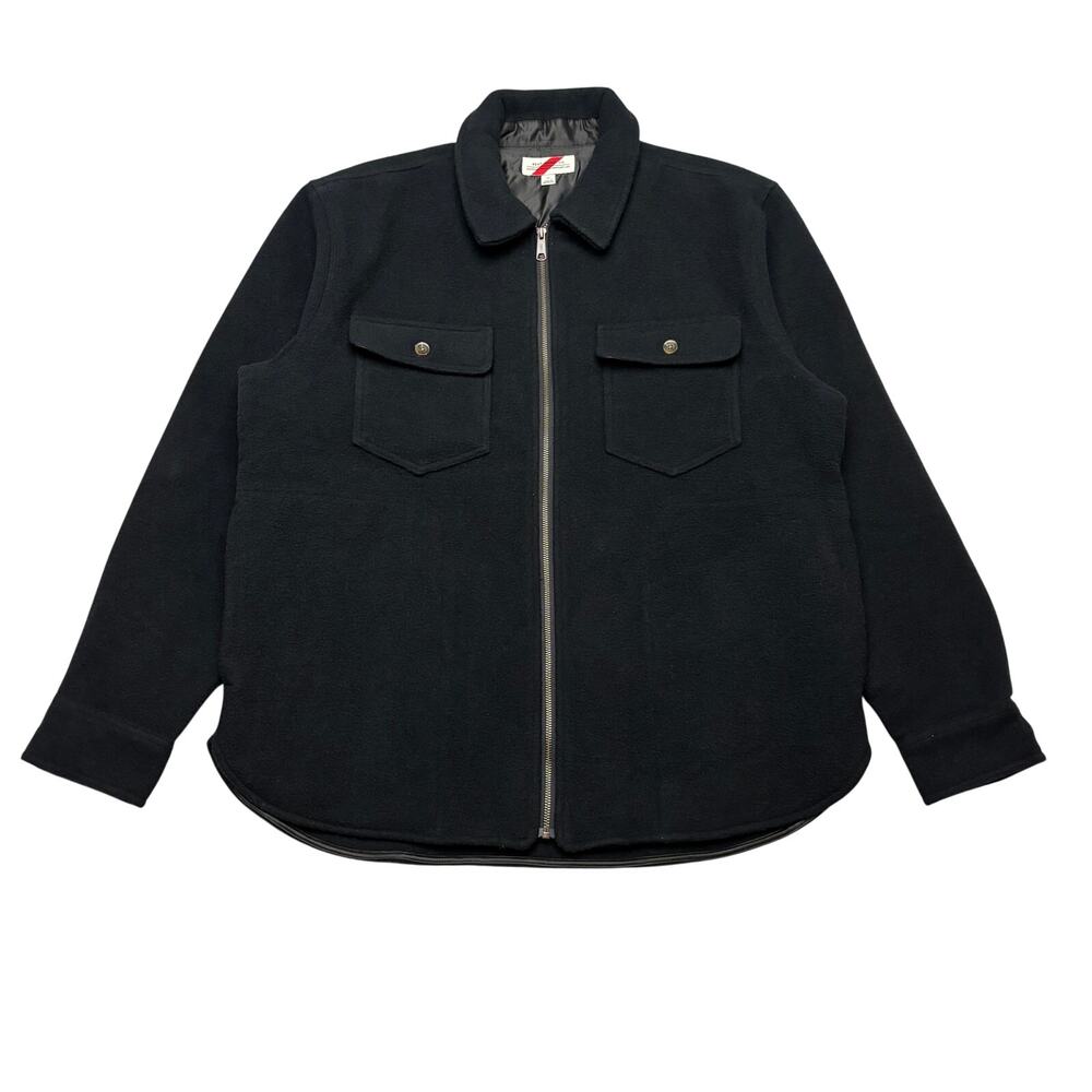 Best Made Co. Black Wool Flannel Overshirt Men's XL Zip Shacket Workwear
